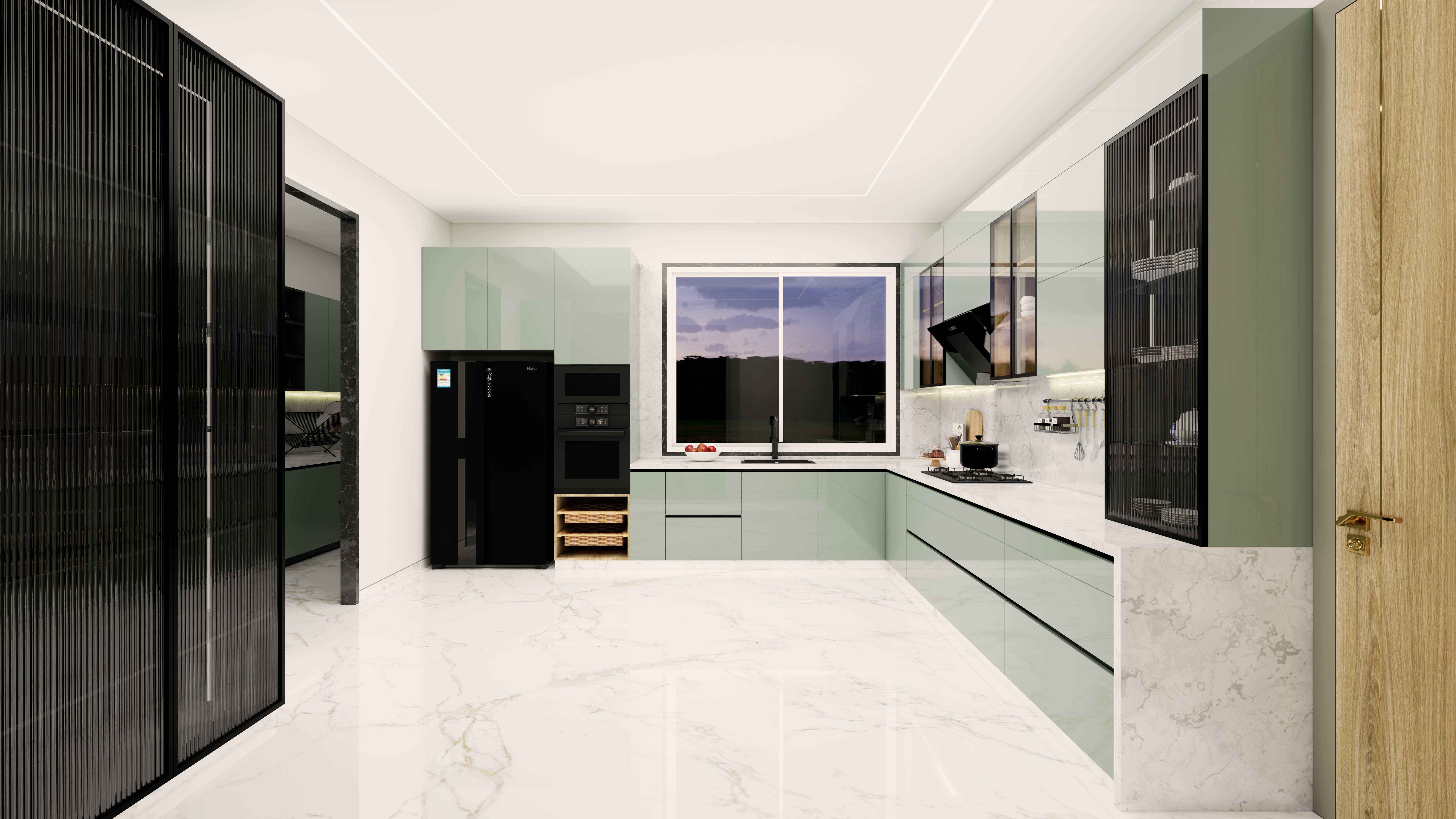 Two-tone modular kitchen project in Jaipur