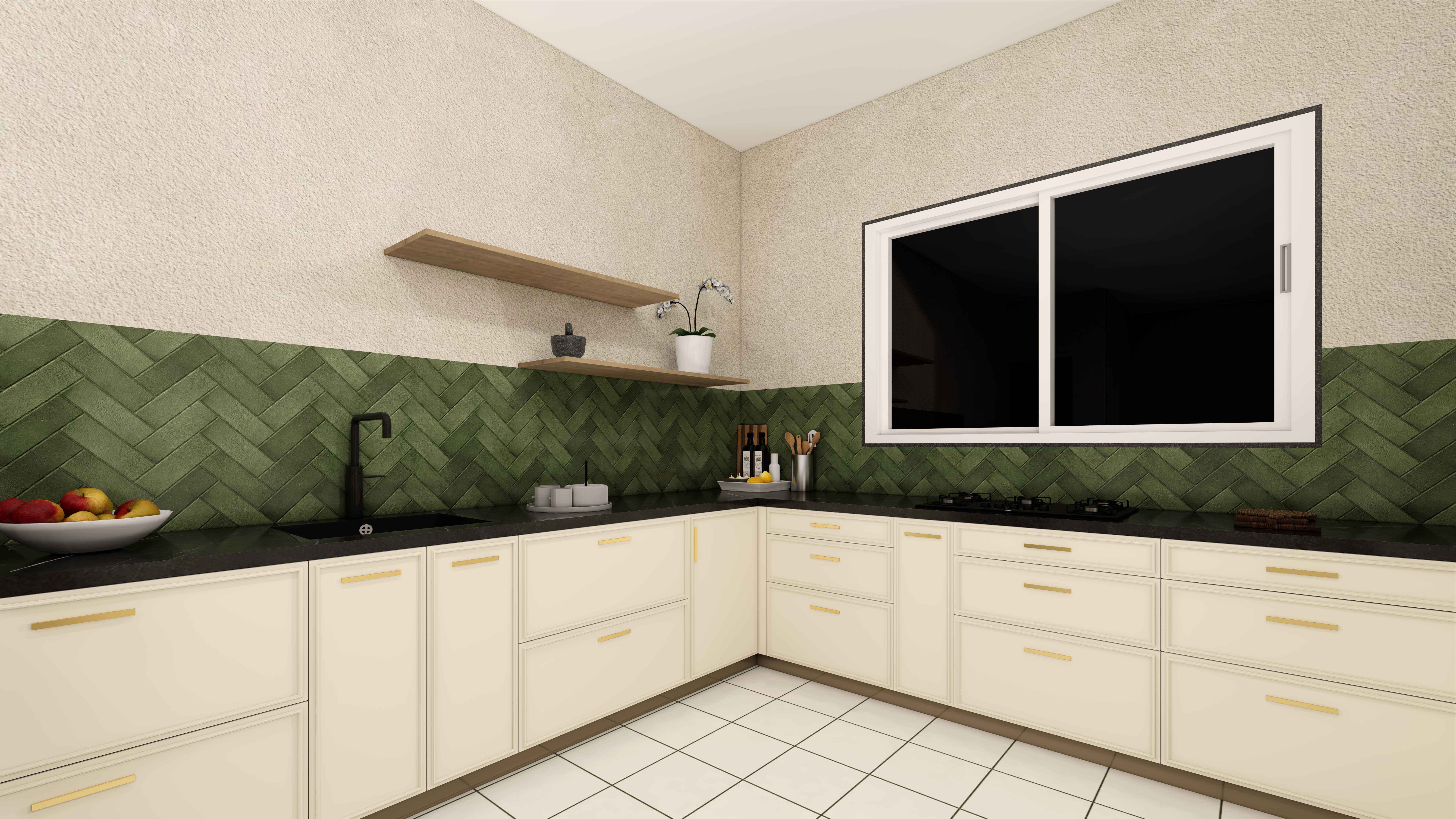 PU finish kitchen design gallery
