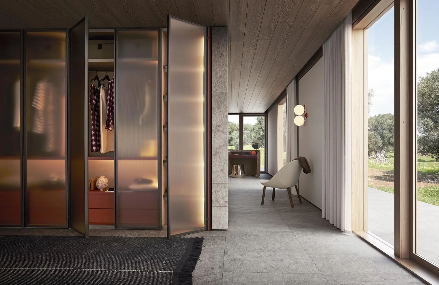 Sliding wardrobe bedroom design in Jaipur